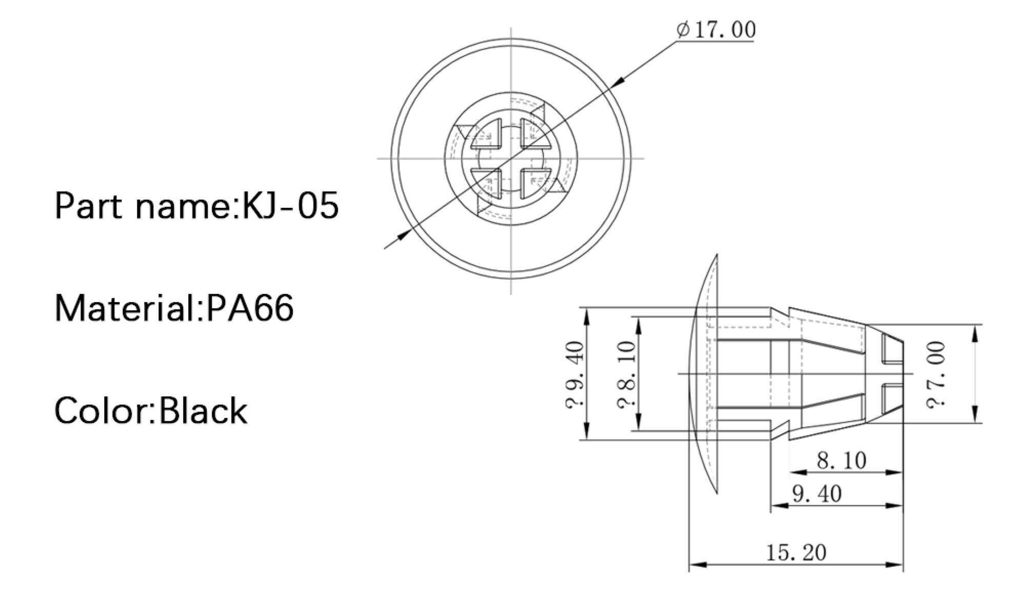 Plastic Canoe Clip KJ-05